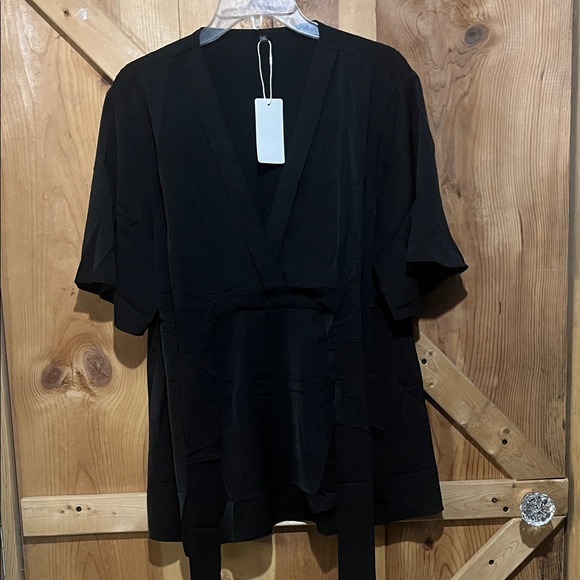 Zara Black Wrap Blouse - Picture 1 of 6